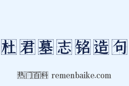 杜君墓志铭造句是什么意思的图片